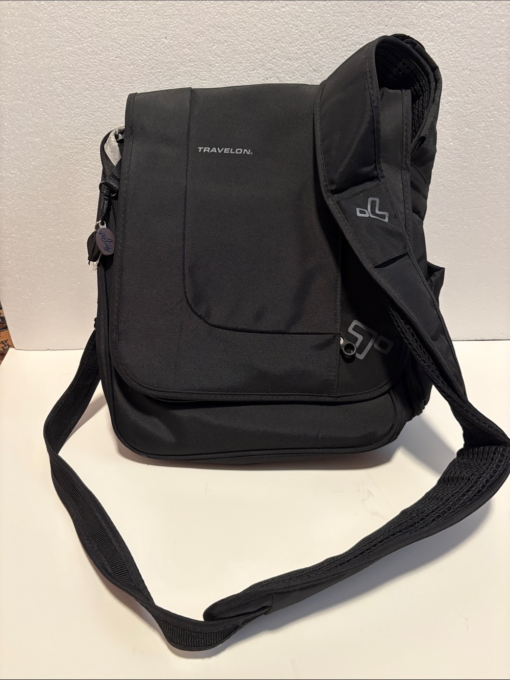 Travelon Black Messenger Crossbody Bag